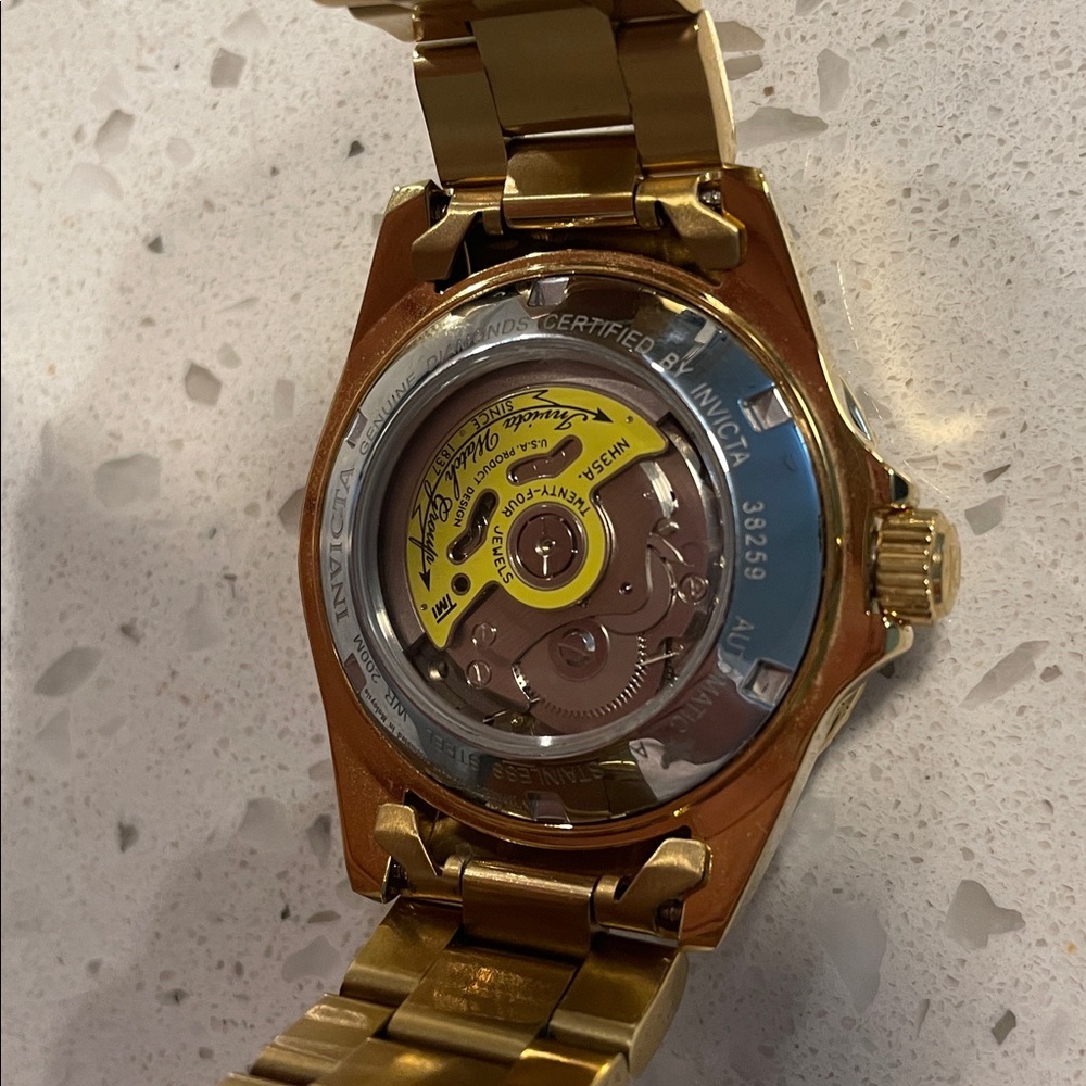 Invicta Men's Pro Diver 1.02 Carat Diamond Watch - 40mm, Gold (38259) - Picture 5 of 8